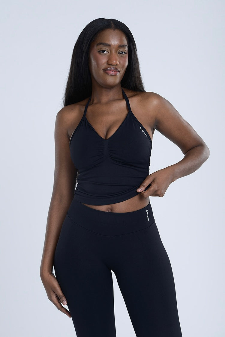 Signature Sculpt Halter Set - Midnight Black