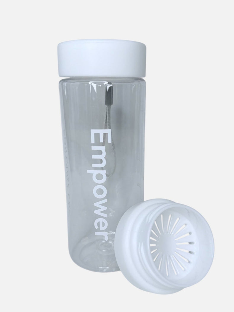 2-in-1 Vesi- ja sekoituspullo 600 ml Valkoinen