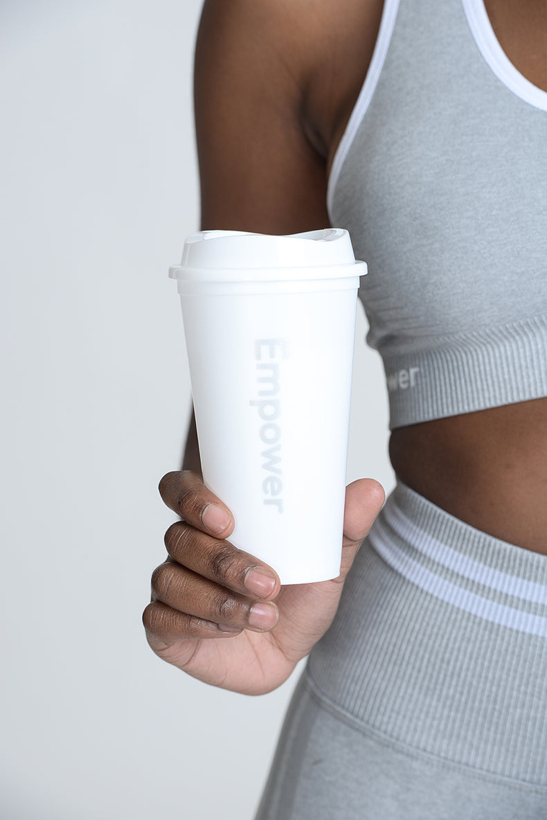 Empower Reusable Coffee Cup White/Silver