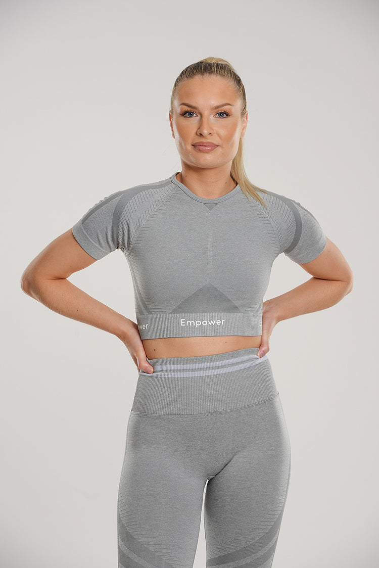 Shape Contouring T-Shirt Light Gray