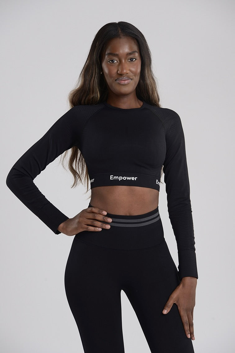 Shape Contouring Long Sleeve Top Black