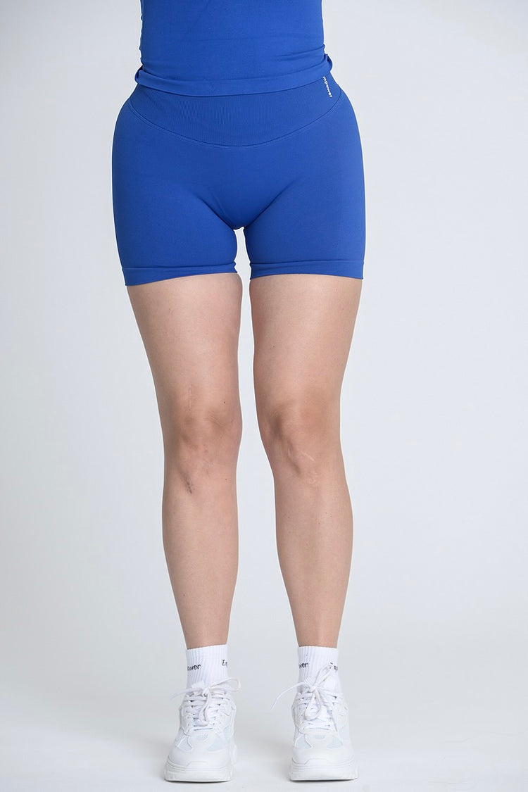 Empower Smooth Contour Mid Waist Shorts - Sky Blue