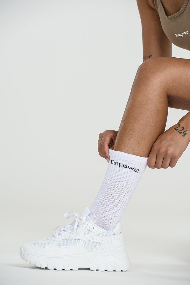 Höga träningsstrumpor 3-pack Vit