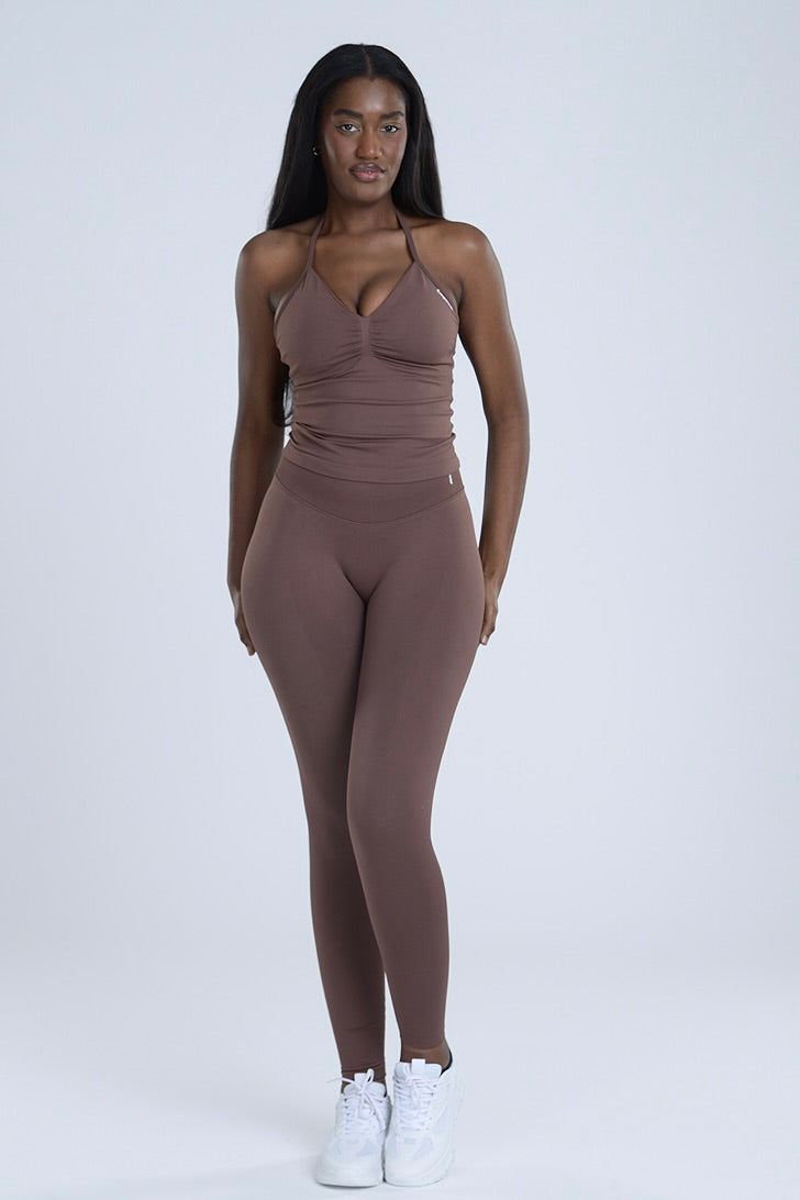 Signature Sculpt Halter Top - Espresso