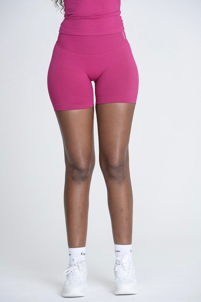 Empower Smooth Contour Mid Waist Shorts - Raspberry Pink