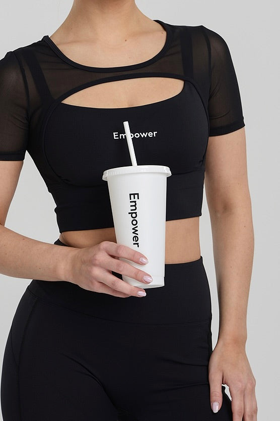 Empower Reusable Straw Cup White