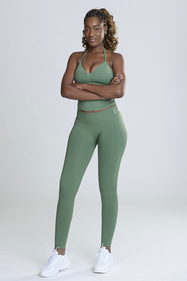 Empower Smooth Contour Halter Set Olive Green