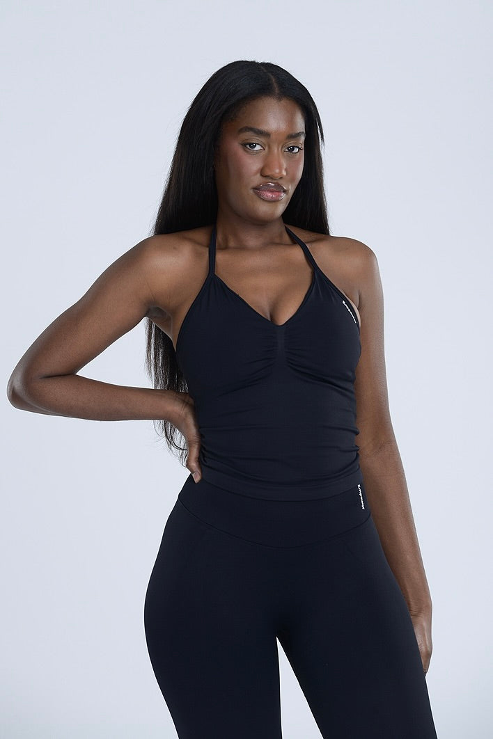 Signature Sculpt Halter Set - Midnight Black