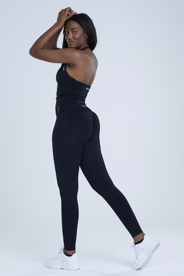 Signature Sculpt Halter Set - Midnight Black
