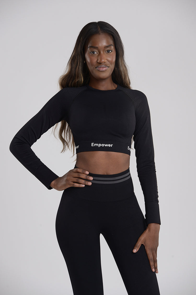 Shape Contouring Long Sleeve Set Black