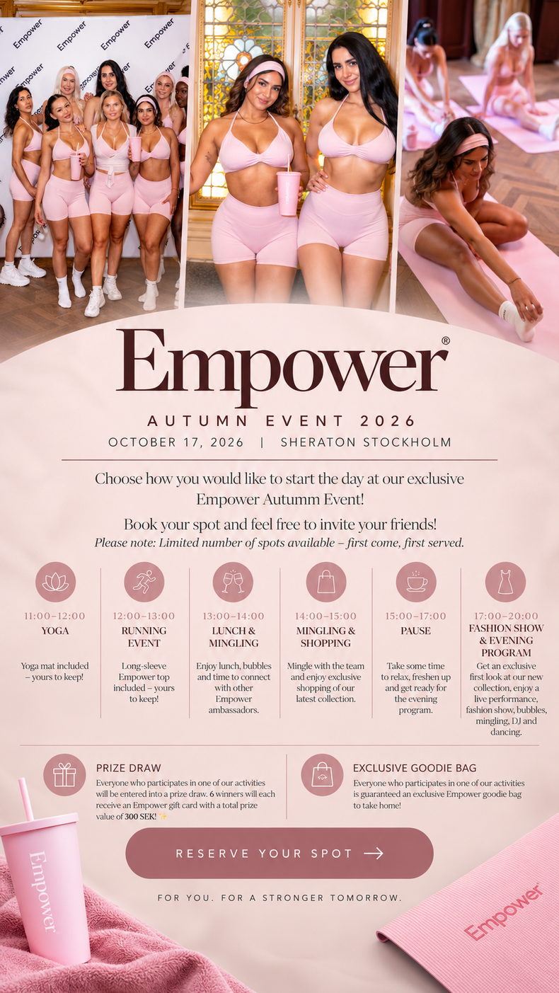 EMPOWER EVENT ACTIVITY & FASHION SHOW 17 OCT 2026 – SHERATON STOCKHOLM