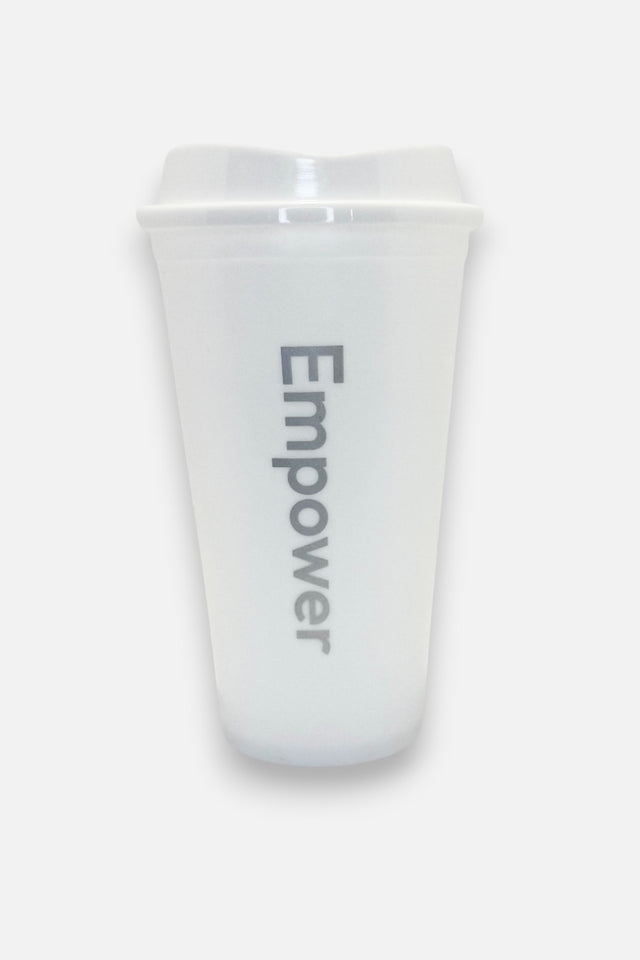 Empower Reusable Coffee Cup White/Silver