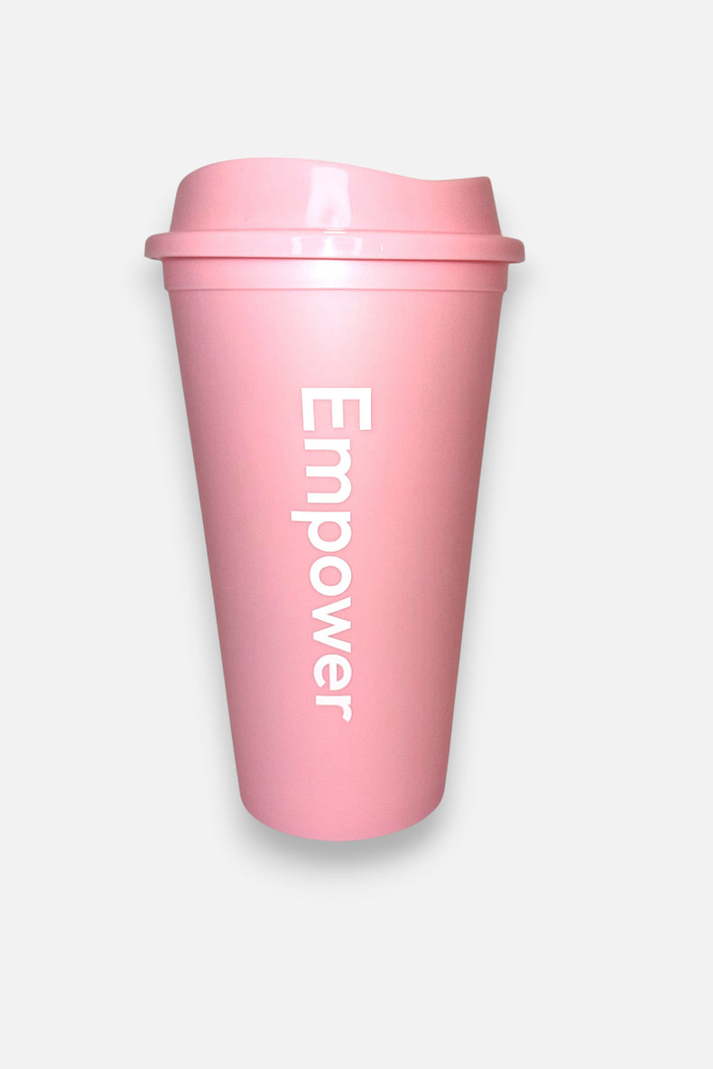 Empower Reusable Coffee Cup Coral Pink