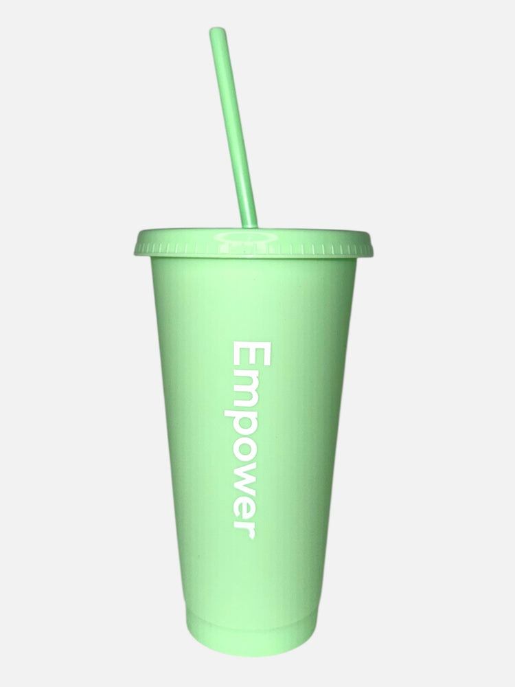 Empower Reusable Straw Cup Coral Green