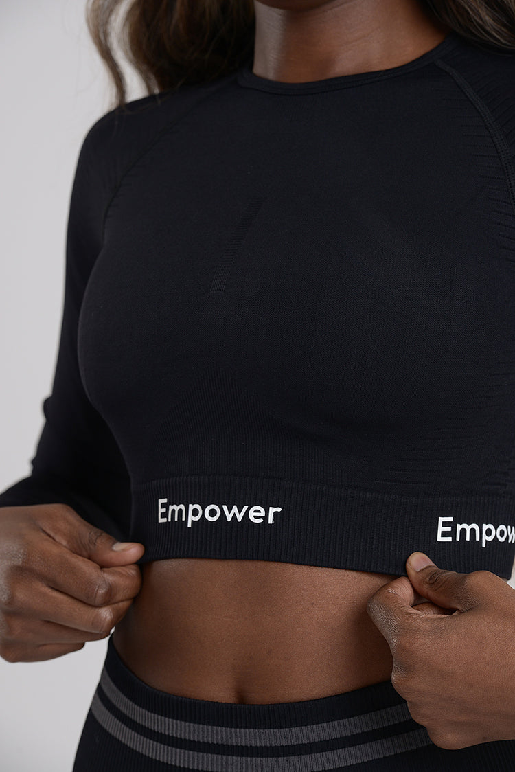 Shape Contouring Long Sleeve Top Black