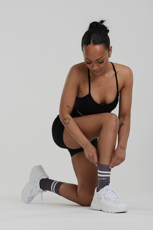 Pilates Strumpor Med Grepp 3-pack Grå