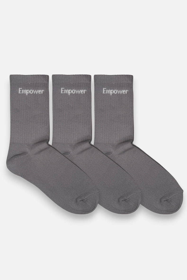 Höga träningsstrumpor 3-pack Grå