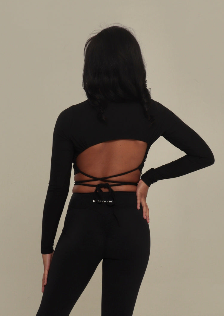 Long Sleeve Open Back Top