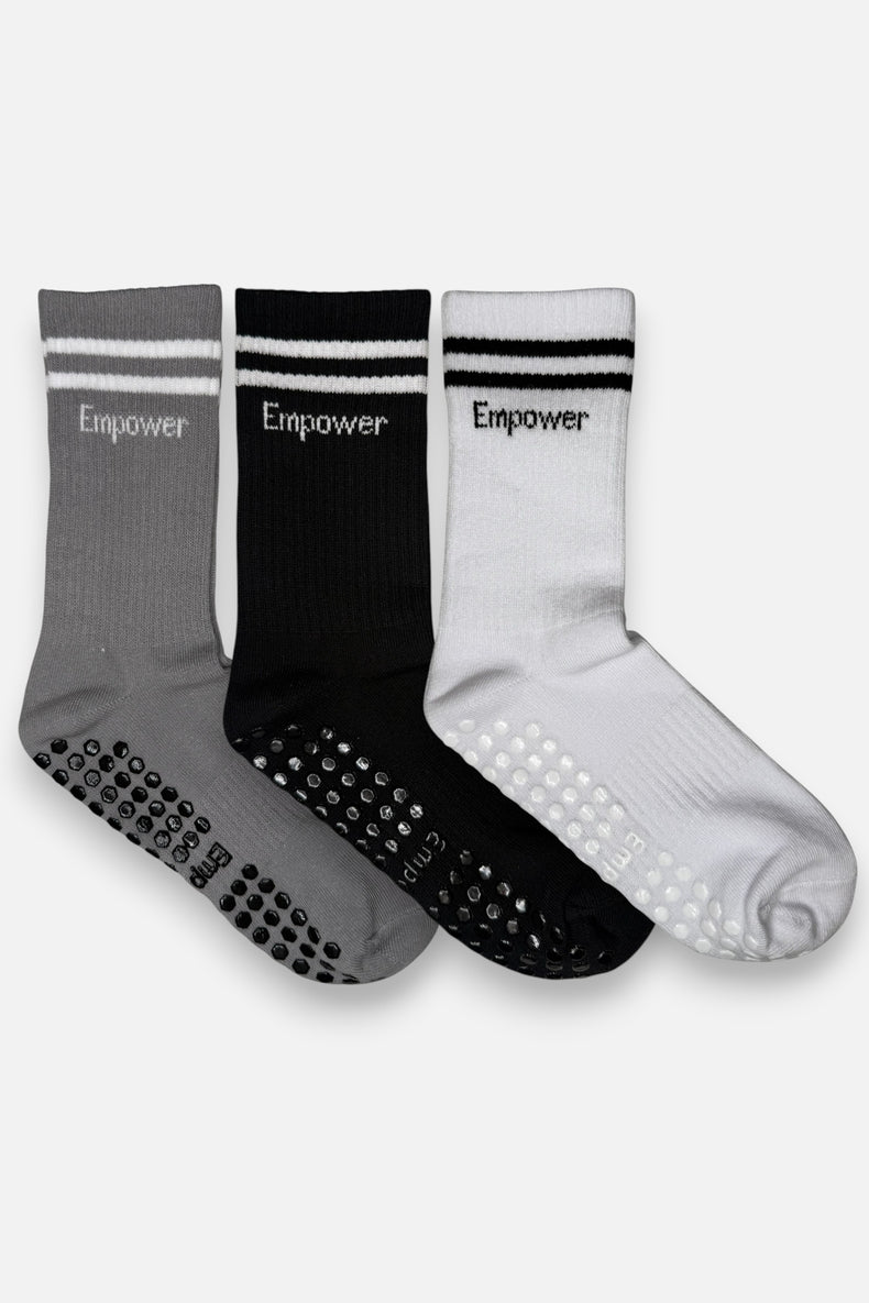 Pilates Strumpor Med Grepp 3-pack Mix