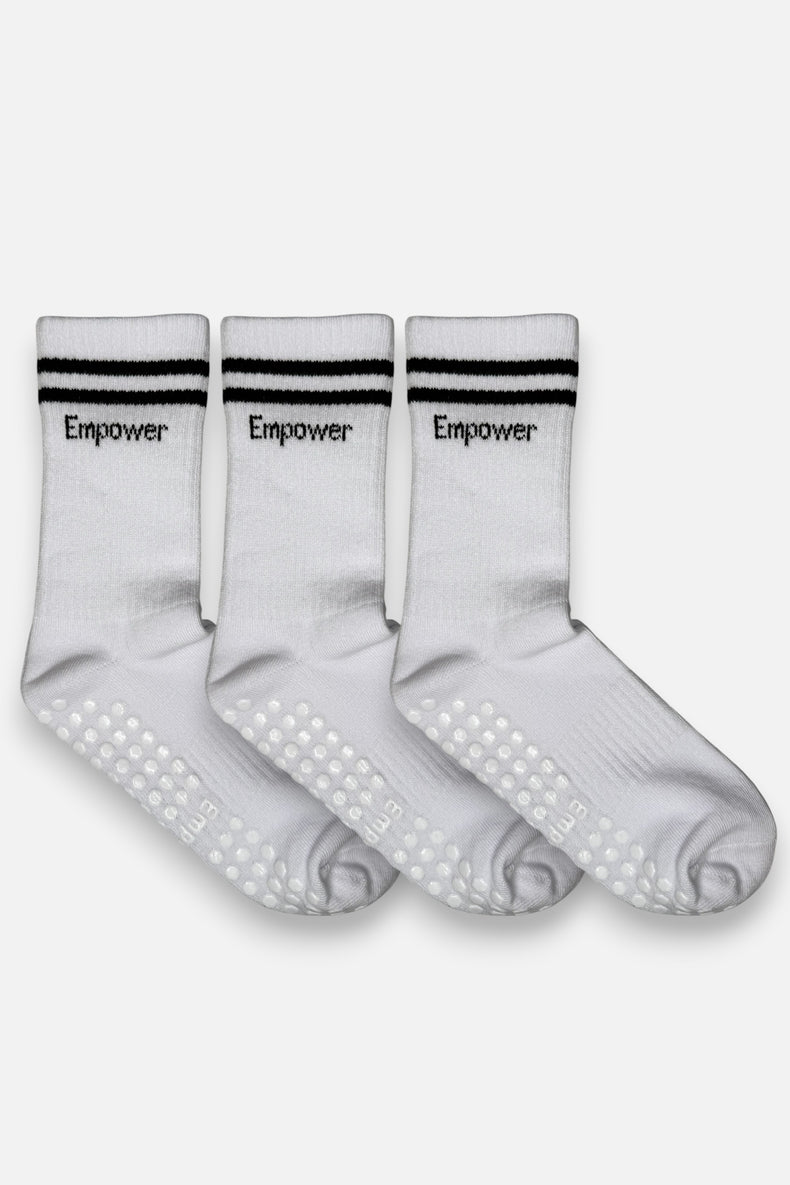 Pilates Strumpor Med Grepp 3-pack Vit