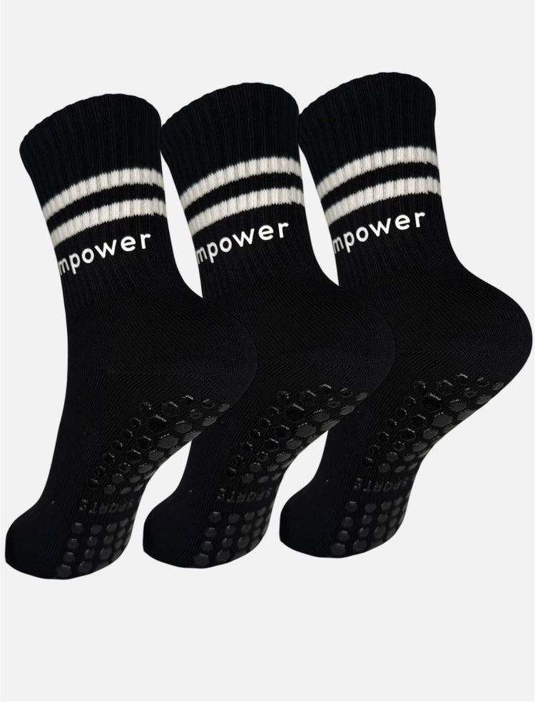 Pilates Strumpor Med Grepp 3-pack Black