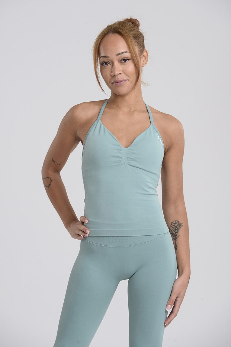 Empower Smooth Contour Halter Top Olive Mist