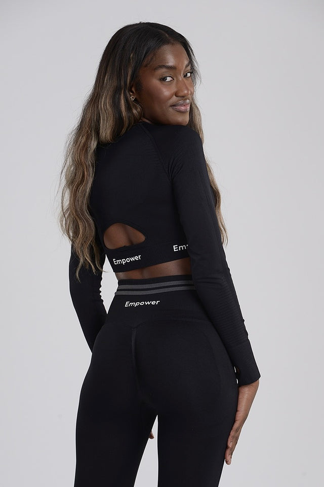 Shape Contouring Long Sleeve Top Black