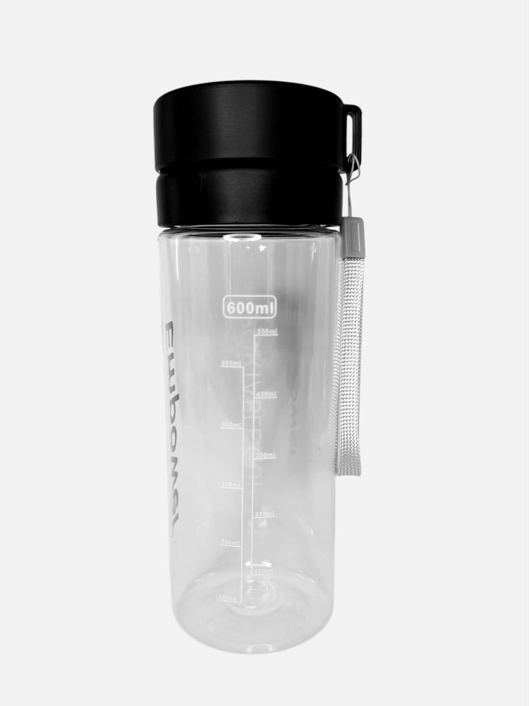2-in-1 Vesi- ja Shaker-pullo 600 ml Musta