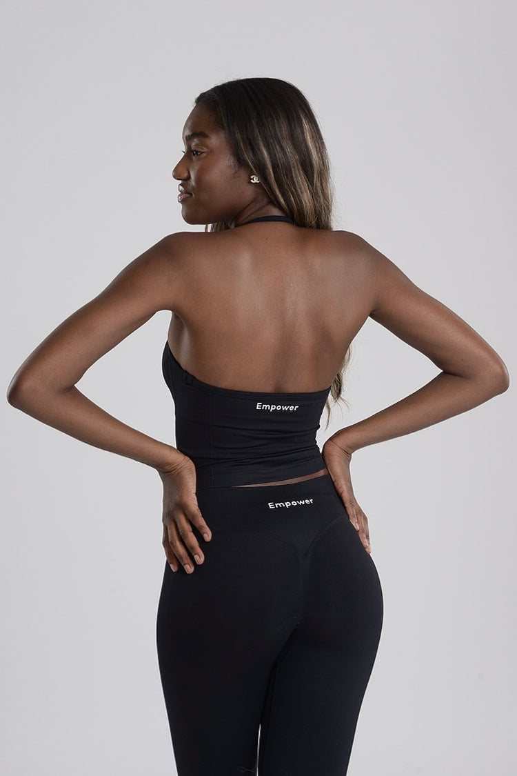 Empower Smooth Contour Halter Top Midnight Black