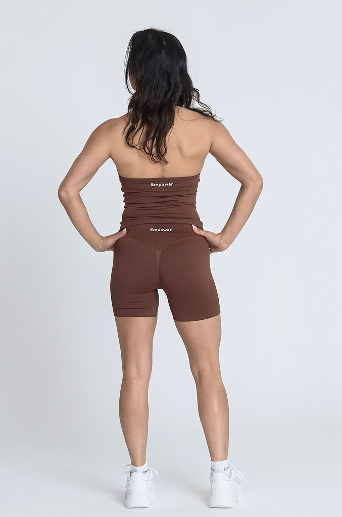 Empower Smooth Contour Mid Waist Shorts - Cacao Brown