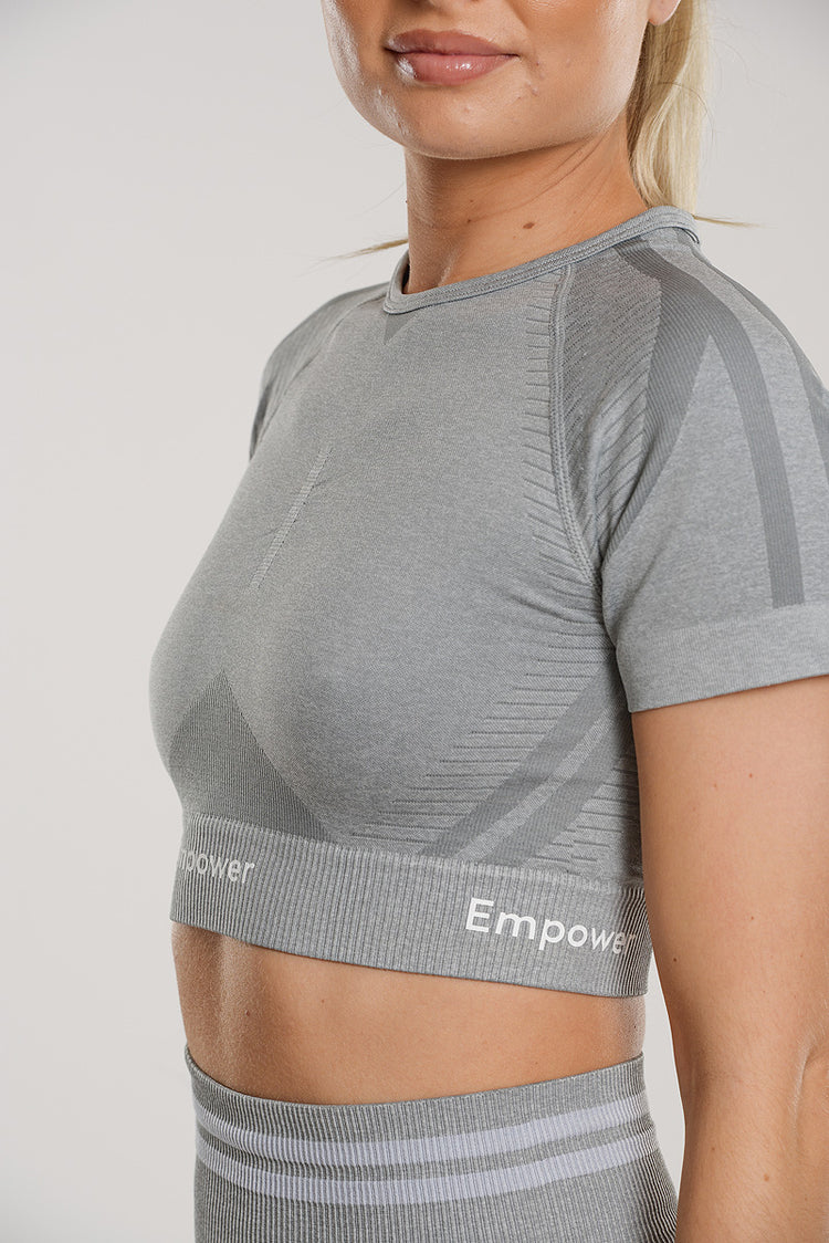 Shape Contouring T-Shirt Light Gray