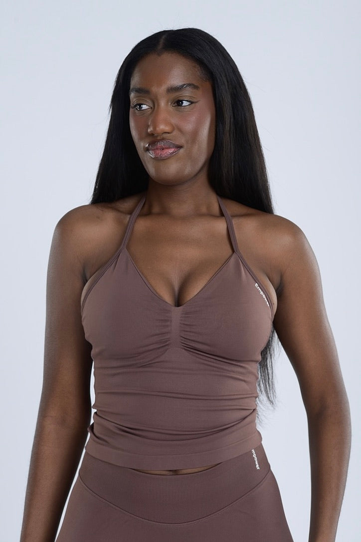 Signature Sculpt Halter Top - Espresso