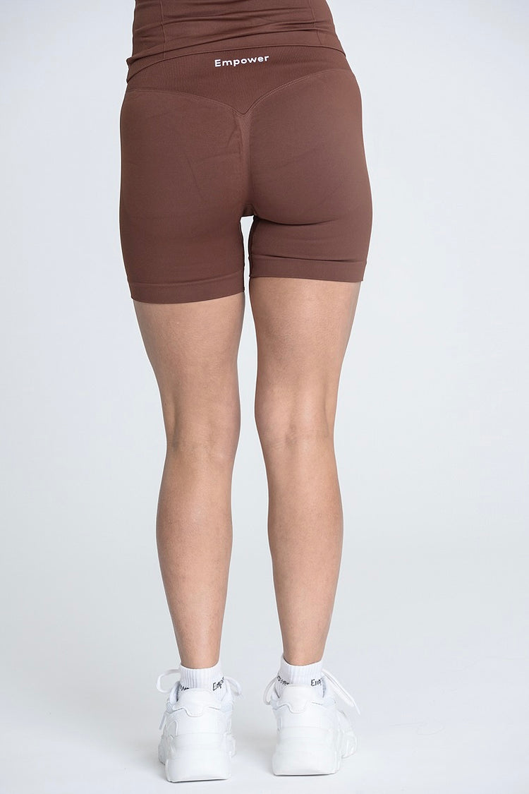 Empower Smooth Contour Mid Waist Shorts - Cacao Brown