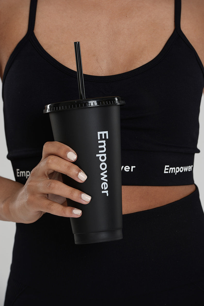 Empower Reusable Straw Cup Black