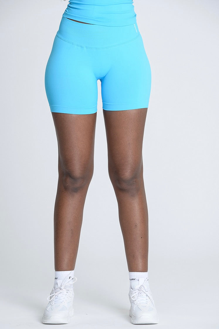 Empower Smooth Contour Mid Waist Shorts - Glacier Blue