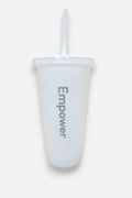 Empower Reusable Straw Cup White/Silver