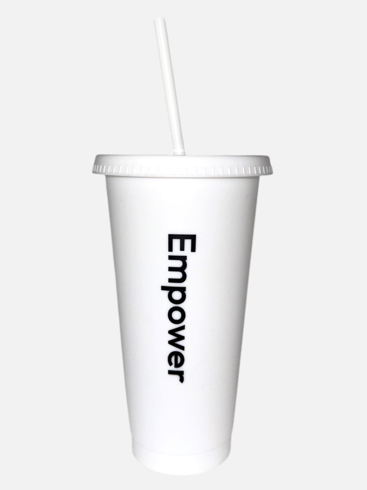 Empower Reusable Straw Cup White