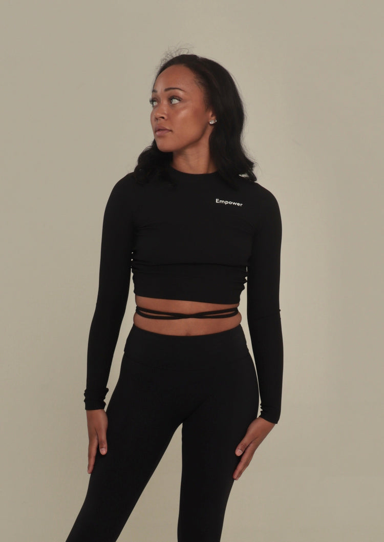 Long Sleeve Open Back Top