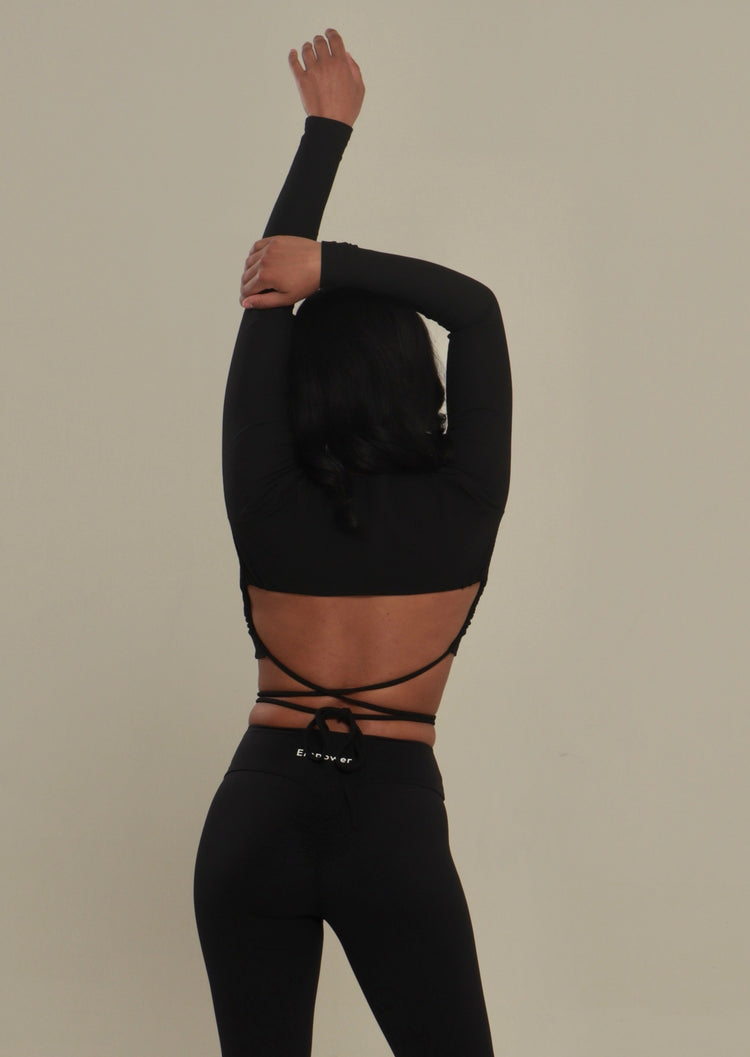 Long Sleeve Open Back Top