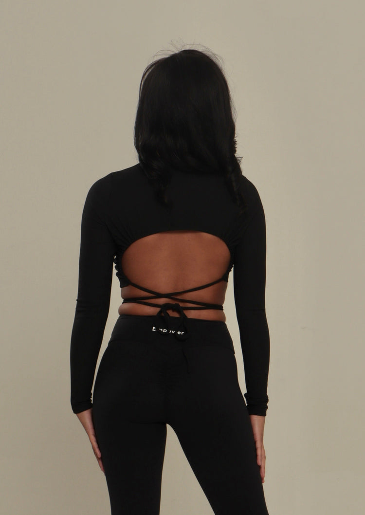Long Sleeve Open Back Top
