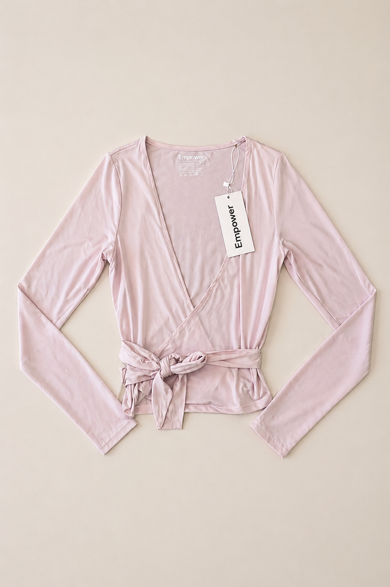 Pilates Luxe Wrap Top - Powder Pink