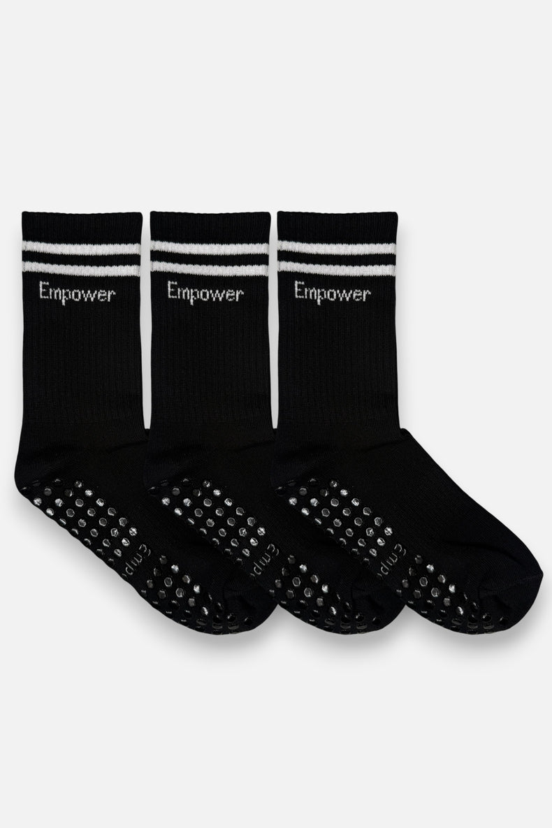 Pilates Strumpor Med Grepp 3-pack Black