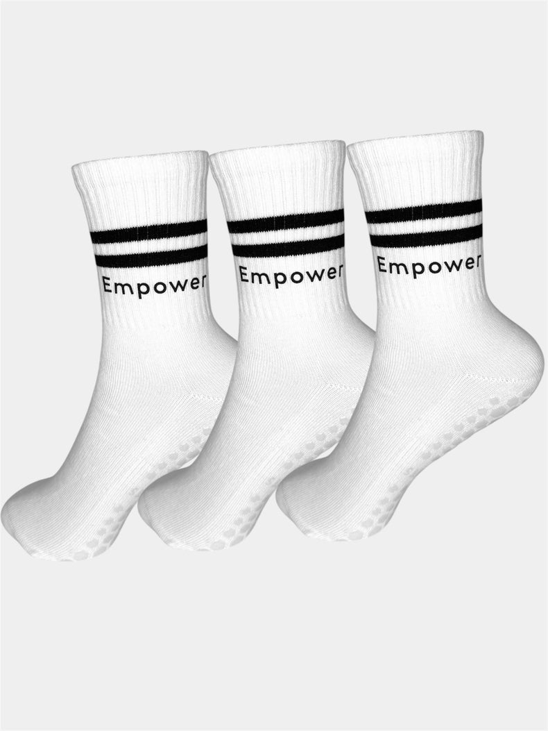 Pilates Strumpor Med Grepp 3-pack Vit