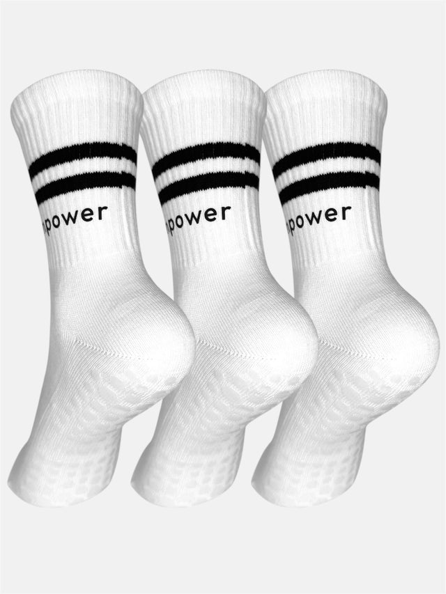 Pilates Strumpor Med Grepp 3-pack Vit