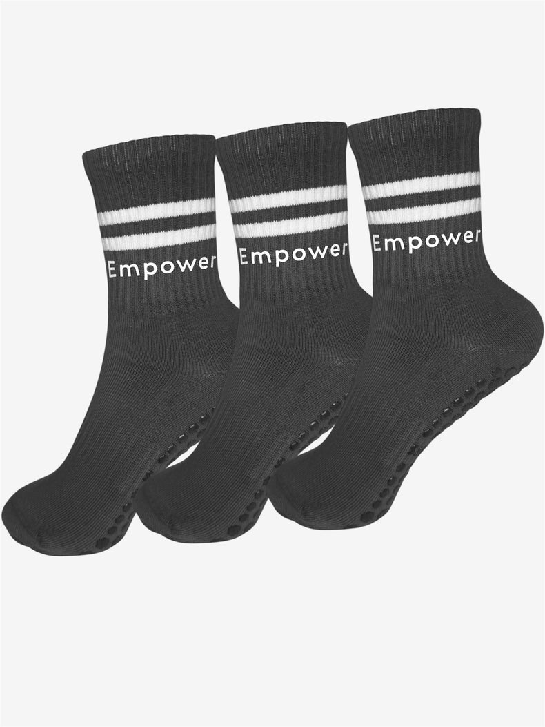 Pilates Strumpor Med Grepp 3-pack Grå