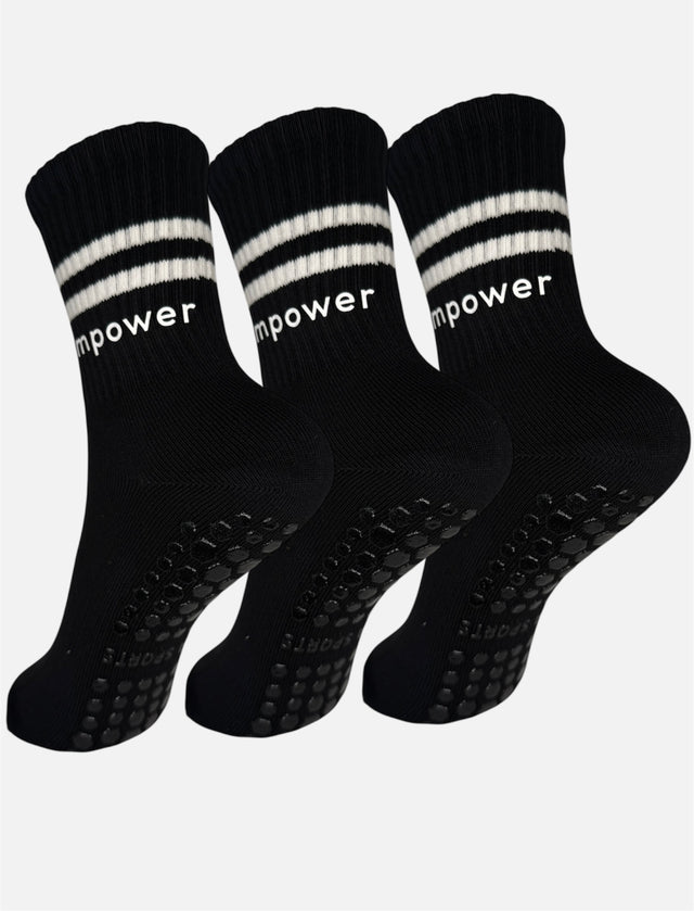 Pilates Strumpor Med Grepp 3-pack Black